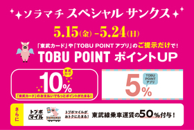 TOBU POINTポイントアップ！ソラマチスペシャルサンクス