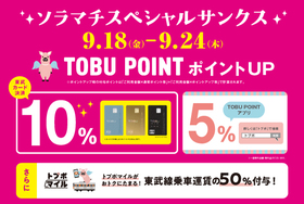 TOBU POINTポイントアップ！ソラマチスペシャルサンクス